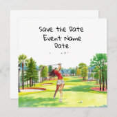 Golf Save the Date Party für Golfer Party Einladung (Vorne/Hinten)