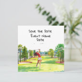 Golf Save the Date Party für Golfer Party Einladung (Stehend Vorderseite)