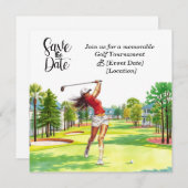 Golf Save the Date Party für Golfer Party Einladung (Vorne/Hinten)