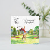 Golf Save the Date Party für Golfer Party Einladung (Stehend Vorderseite)
