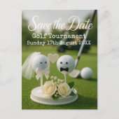 Golf Save the date wedding themed for golfer  Ankündigungspostkarte (Vorderseite)