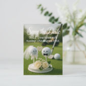Golf Save the date wedding themed for golfer  Ankündigungspostkarte (Stehend Vorderseite)