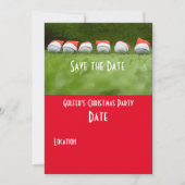 Golf Save the Date Weihnachts Party Golf Ball Sant Einladung (Vorderseite)