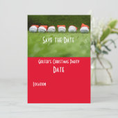 Golf Save the Date Weihnachts Party Golf Ball Sant Einladung (Stehend Vorderseite)