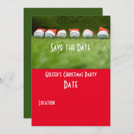 Golf Save the Date Weihnachts Party Golf Ball Sant Einladung