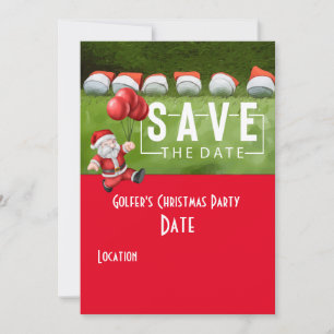 Golf Save the Date Weihnachts Party Golf Ball Sant Einladung