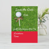 Golf Save the Date zu Weihnachten mit Golfball Einladung (Stehend Vorderseite)