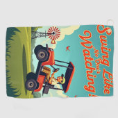 Golf: Schauen wie niemand zusieht Golfhandtuch (Horizontal)