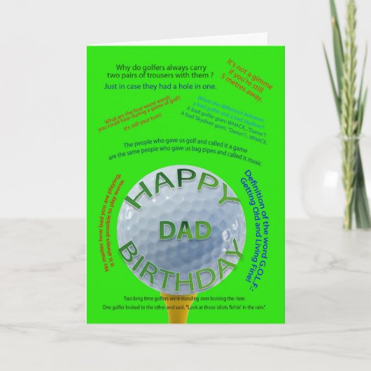Golf scherzt Geburtstagskarte für Vater Karte (Vorderseite)