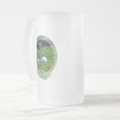 Golf-Schlag-mattierte Bier-Tasse Mattglas Bierglas (Vorderseite Links)