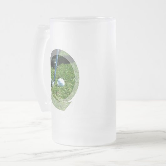 Golf-Schlag-mattierte Bier-Tasse Mattglas Bierglas (Vorderseite Links)