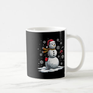 Golf Schneemann Golfspieler Weihnachtsmann Hut Wei Kaffeetasse