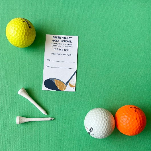Golf School Golf Lesson Tee Time Reminder Visitenkarte