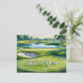 Golf schreiben Danke, dass du grün gemacht hast Postkarte (Stehend Vorderseite)