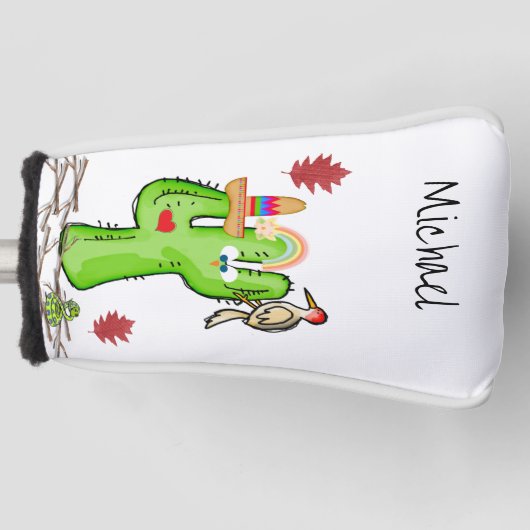 Golf-Schutzhaube Vogel Kaktus Golf Headcover (Vorderseite)