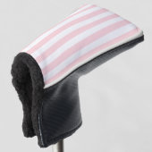 Golf-Schutzhülle Rosa & Weiß gestreift Golf Headcover (3/4 Vorderseite)