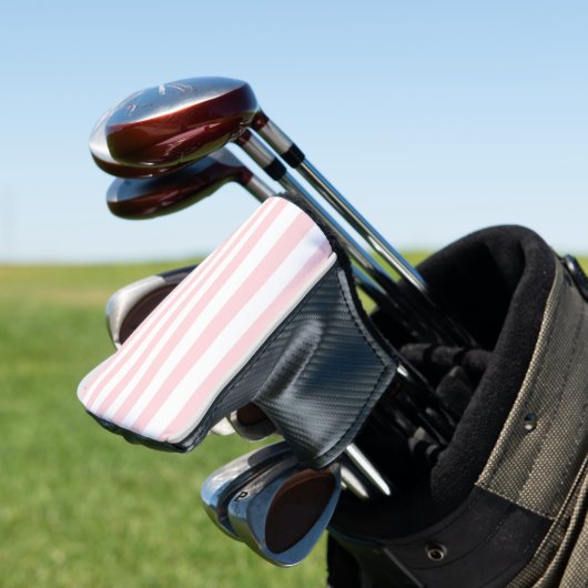 Golf-Schutzhülle Rosa & Weiß gestreift Golf Headcover (In Situ)