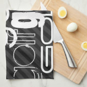 Golf; schwarze und dunkelgraue Streifen Küchentuch (Viertel Falte)