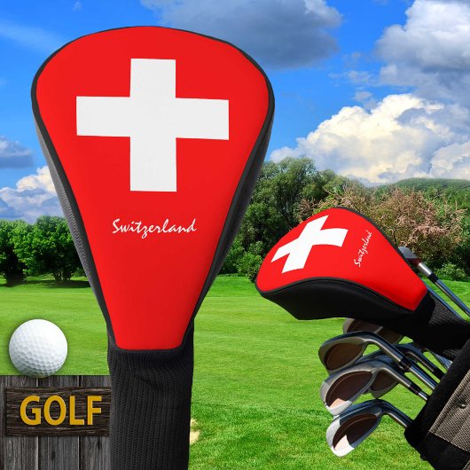 Golf Schweiz & Schweizer Flagge / Golf Clubs Abdec Headcover