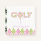 Golf score girls pink record journal notizblock (Vorderseite)