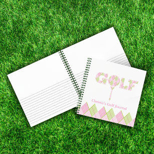Golf score girls pink record journal notizblock