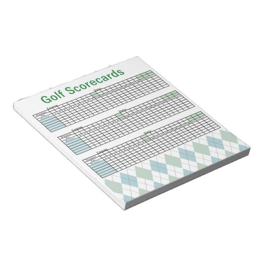 Golf Scorecards Notepad Notizblock (angewinkelt)