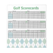 Golf Scorecards Notepad Notizblock (Vorderseite)
