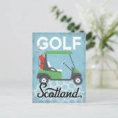 Golf Scotland - Retro Vintage Travel Postkarte (Stehend Vorderseite)