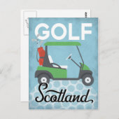 Golf Scotland - Retro Vintage Travel Postkarte (Vorne/Hinten)
