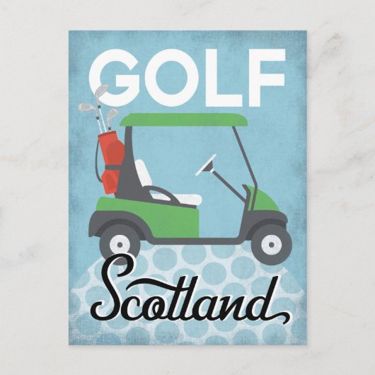 Golf Scotland - Retro Vintage Travel Postkarte (Vorderseite)