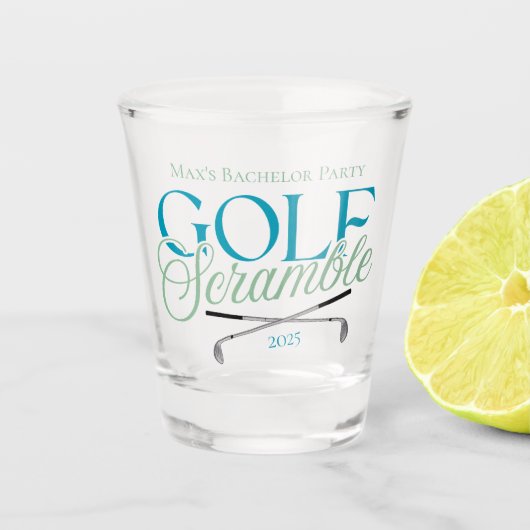 Golf Scramble Moderne einfache Golf Bachelor Party Schnapsglas (Vorderseite)
