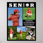 Golf Senior Abschluss 5 Foto Collage Poster (Vorne)