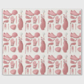 Golf Set Ausrüstung rosa Thema für Lady Golfer Geschenkpapier (Flach)