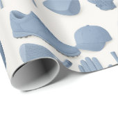 Golf Set der Ausrüstung für Junge Blue themed Geschenkpapier (Rolleneckpunkt)