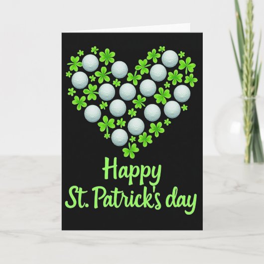 Golf Shamrock St. Patricks Karte (Vorderseite)