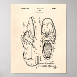 Golf Shoe 1927 Patentart - Alter Peper Poster