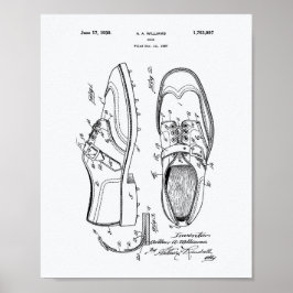 Golf Shoe 1927 Patentart - Weißbuch Poster