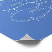 Golf Shoe 1932 Patentart - Blueprint Poster (Ecke)