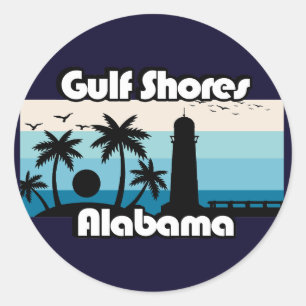 Golf Shows Beach Alabama Runder Aufkleber