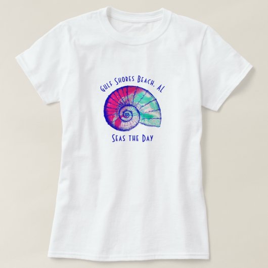 Golf Shows Beach Alabama Seashell T - Shirt (Design vorne)