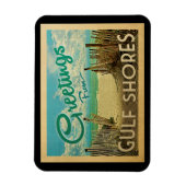Golf Shows Beach Vintage Travel Magnet (Vertikal)