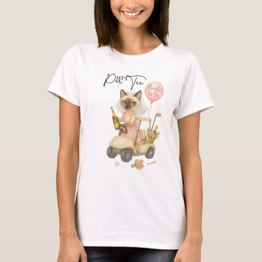 Golf Siamese Cat Golfer Celebrating T-Shirt (Vorderseite)