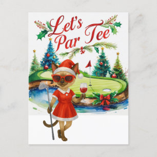 Golf Siamese Cat ist in Weihnachten Golf Course
