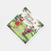 Golf Siamese Cat ist in Weihnachten Golf Course Serviette (Ecke)