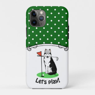 Golf Siberischer Husky (schwarz) Hund Niedliches S Case-Mate iPhone Hülle