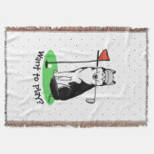 Golf Siberischer Husky (schwarz) Hund Niedliches S Decke (Vorderseite)