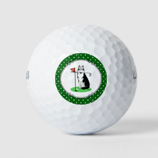 Golf Siberischer Husky (schwarz) Hund Niedliches S Golfball