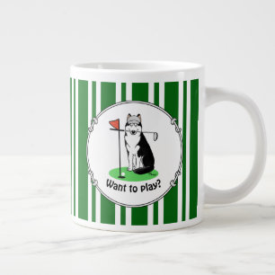 Golf Siberischer Husky (schwarz) Hund Niedliches S Jumbo-Tasse