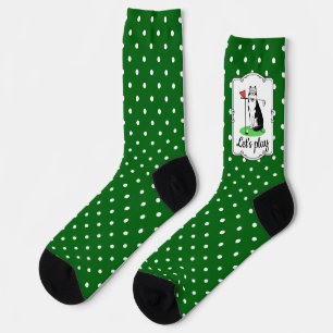 Golf Siberischer Husky (schwarz) Hund Niedliches S Socken