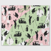 Golf Silhouette Golfclub Geschenkpapier (Flach)
